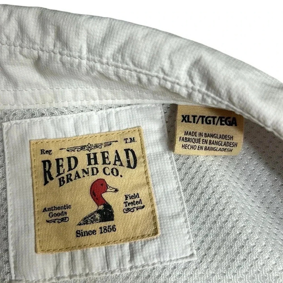 REDHEAD fishing shirt ,vented , XLT. UPF 30,EC white 
EC  PTP 26” - Picture 6 of 13